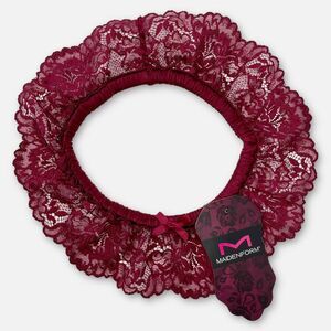 Maidenform NEW Women's Floral Wide Lace Garter MFB104 One Size 0/S Burgundy